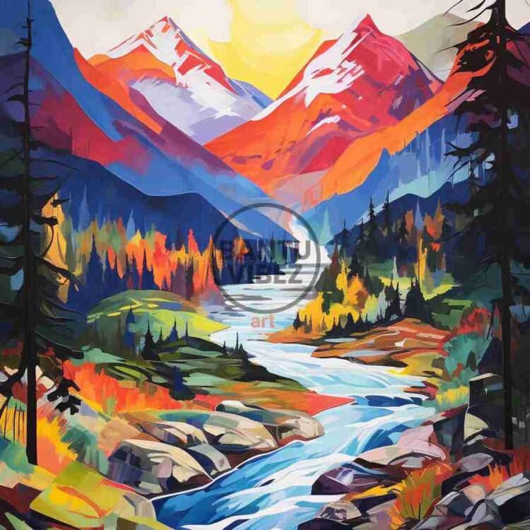 A Beautiful Masterpiece A River Mountains