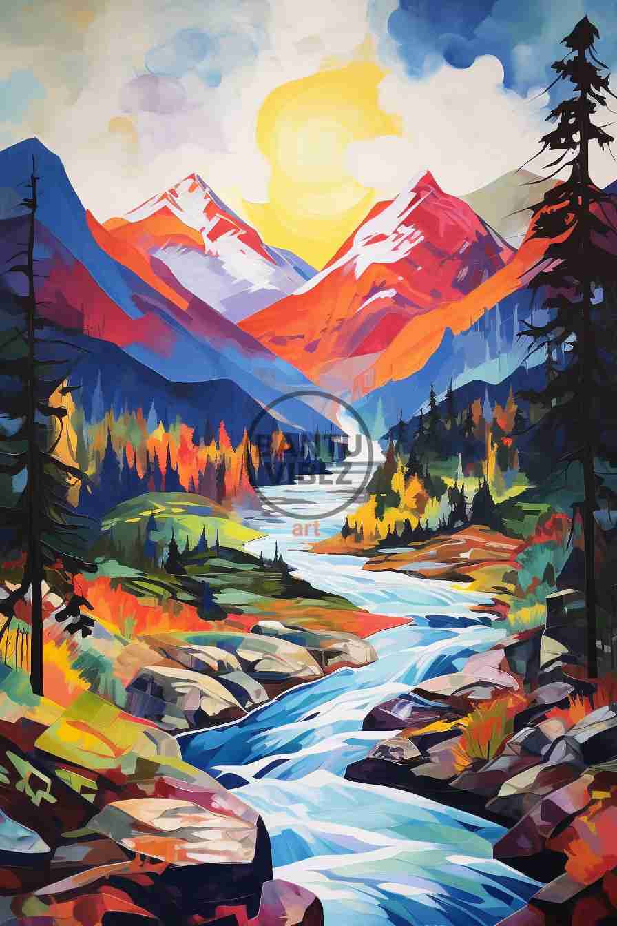 A Beautiful Masterpiece A River Mountains
