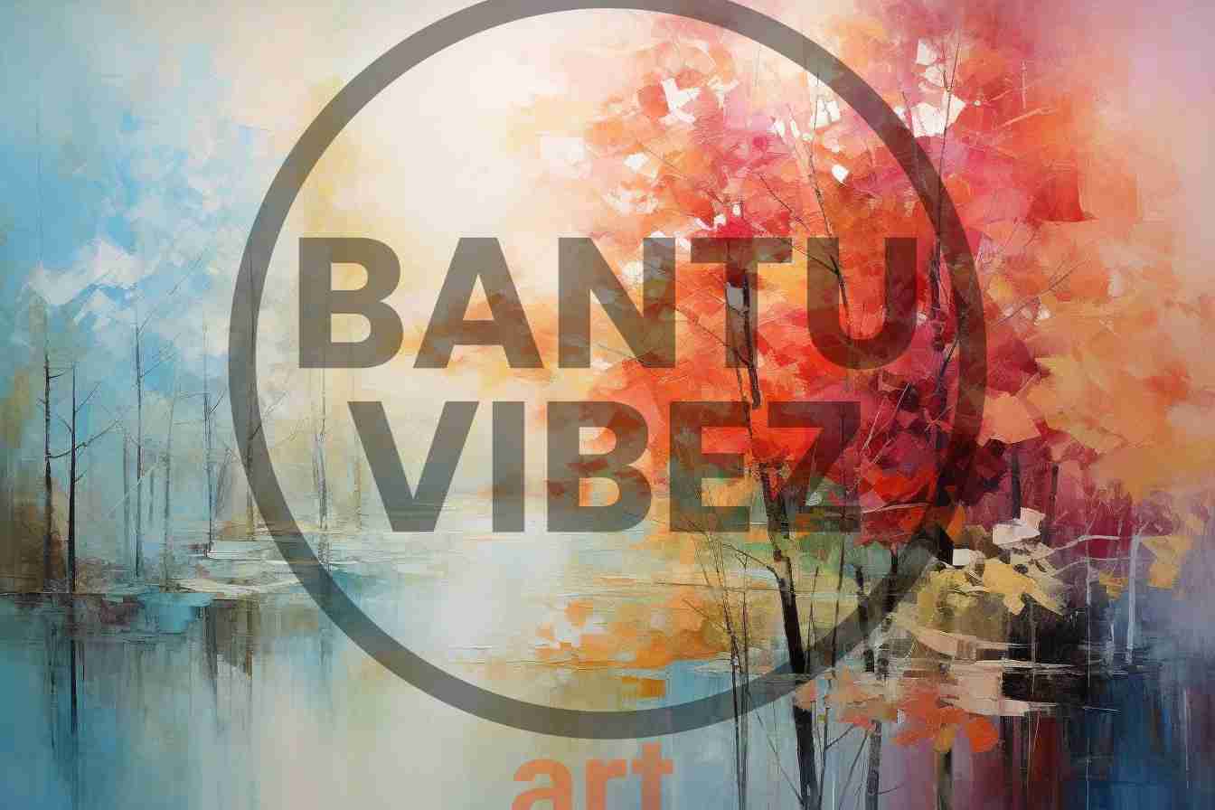 A Nature Art Beautiful Landscape Painting Of A River