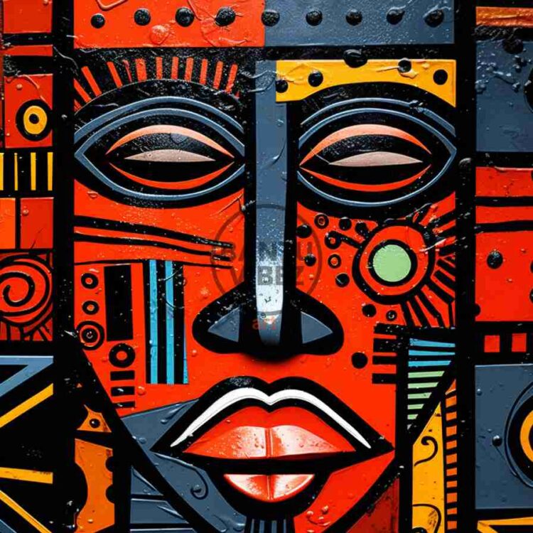 Abstract African Pop Art Tile