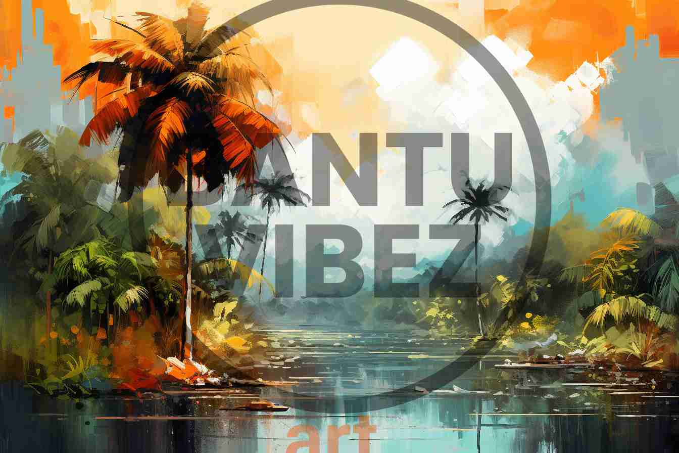 Abstract Art Beautiful Landscape Painting Of A River