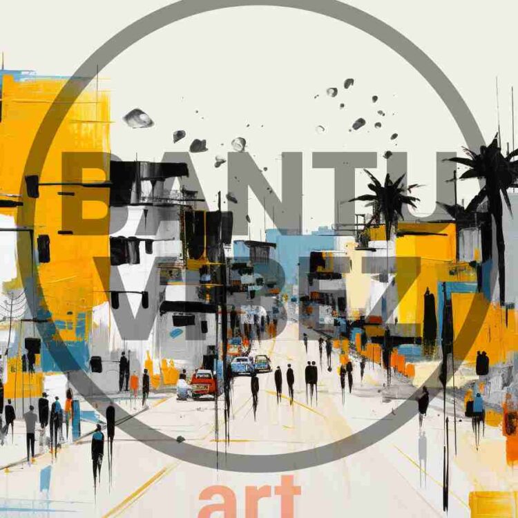 Abstract Busy African City Pop Art