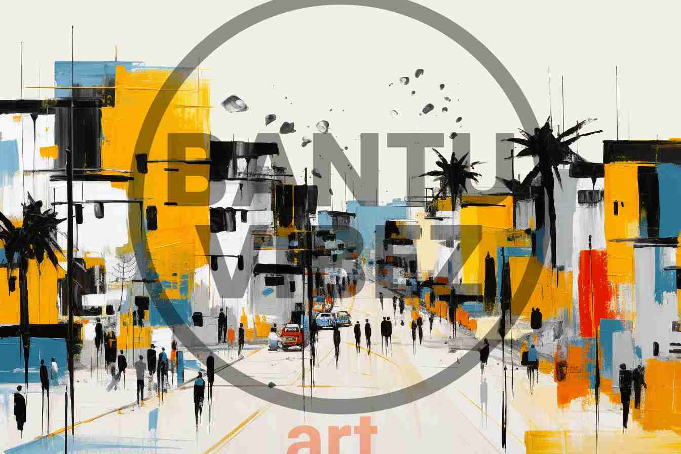 Abstract Busy African City Pop Art
