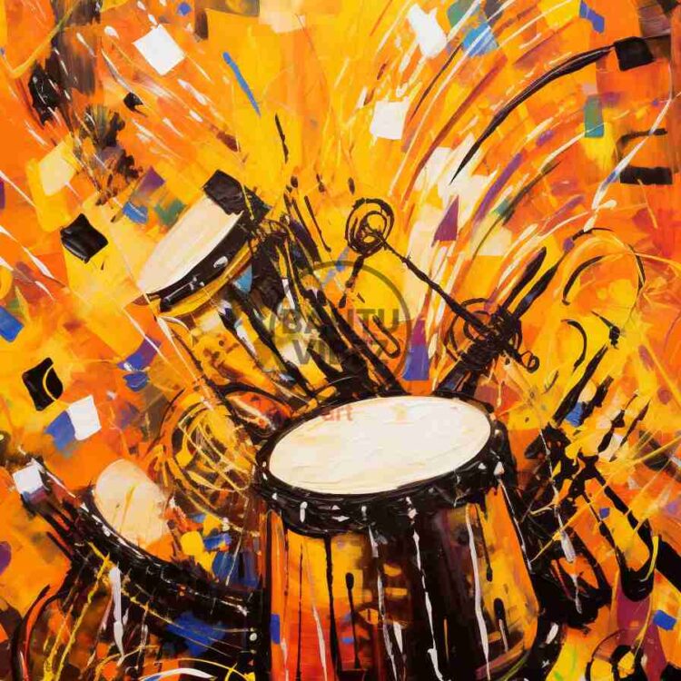 Abstract Pop Art African Drum Music Spiritual