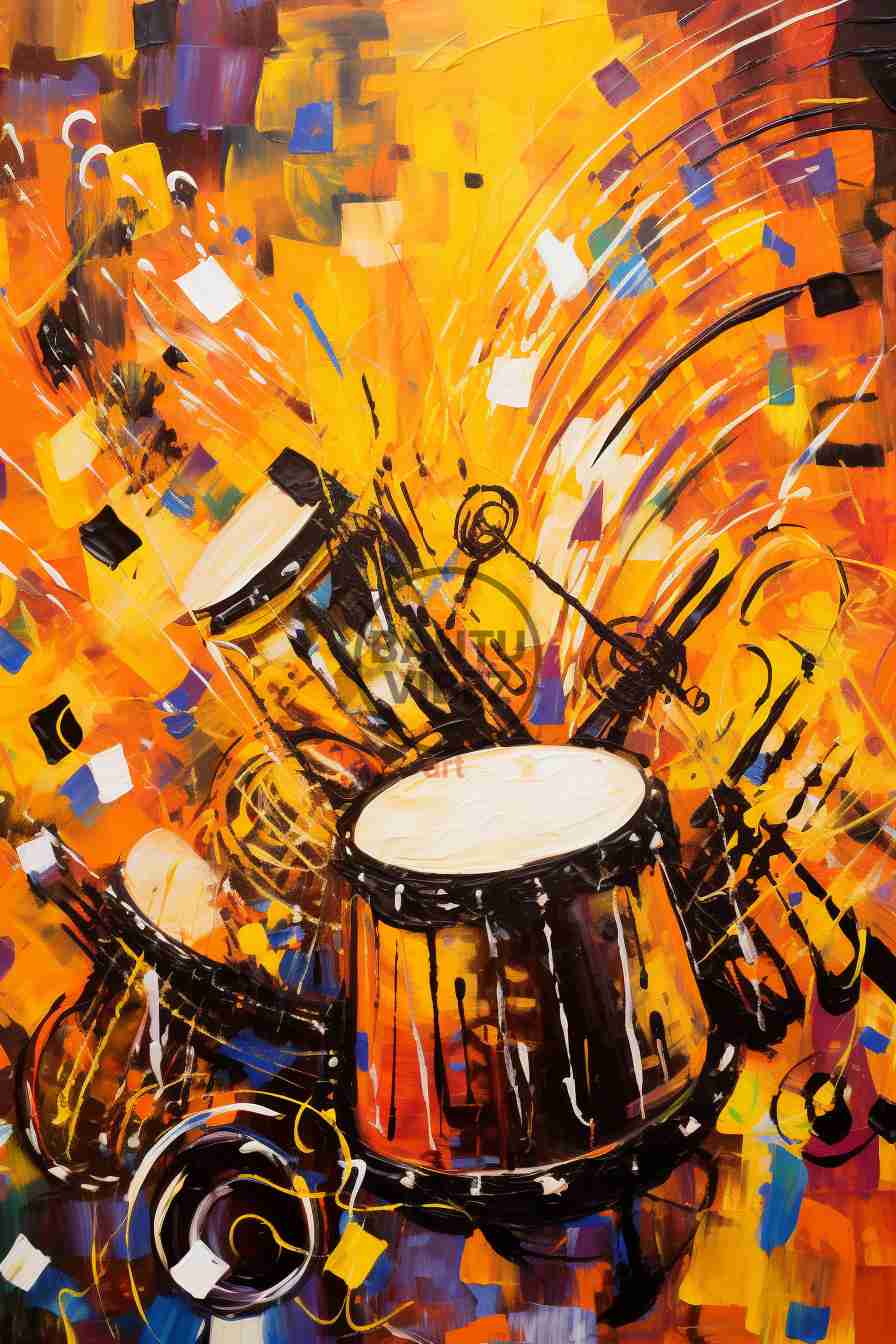 Abstract Pop Art African Drum Music Spiritual