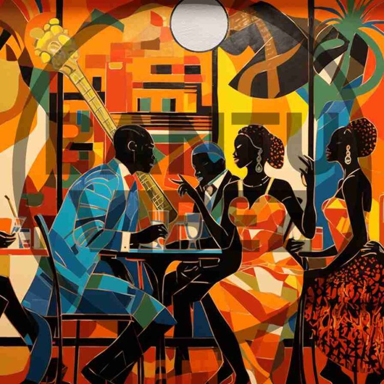 African Pop Art Congolese Of People Dance