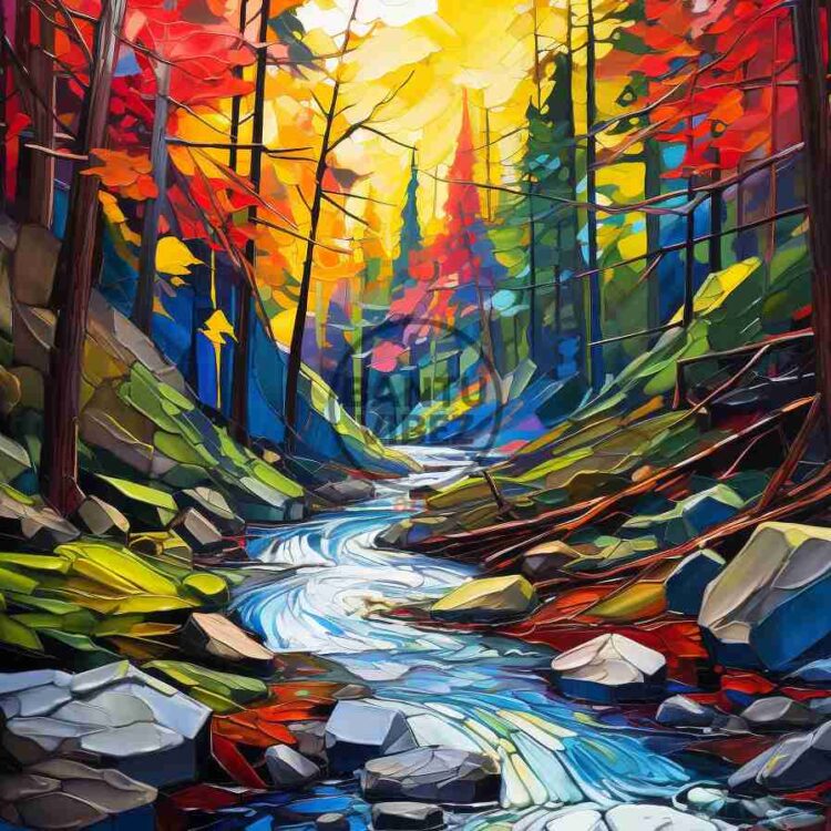 Beautiful Arts Masterpiece A River Mountains