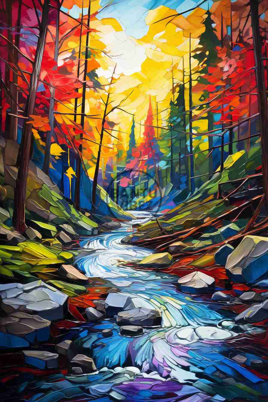 Beautiful Arts Masterpiece A River Mountains