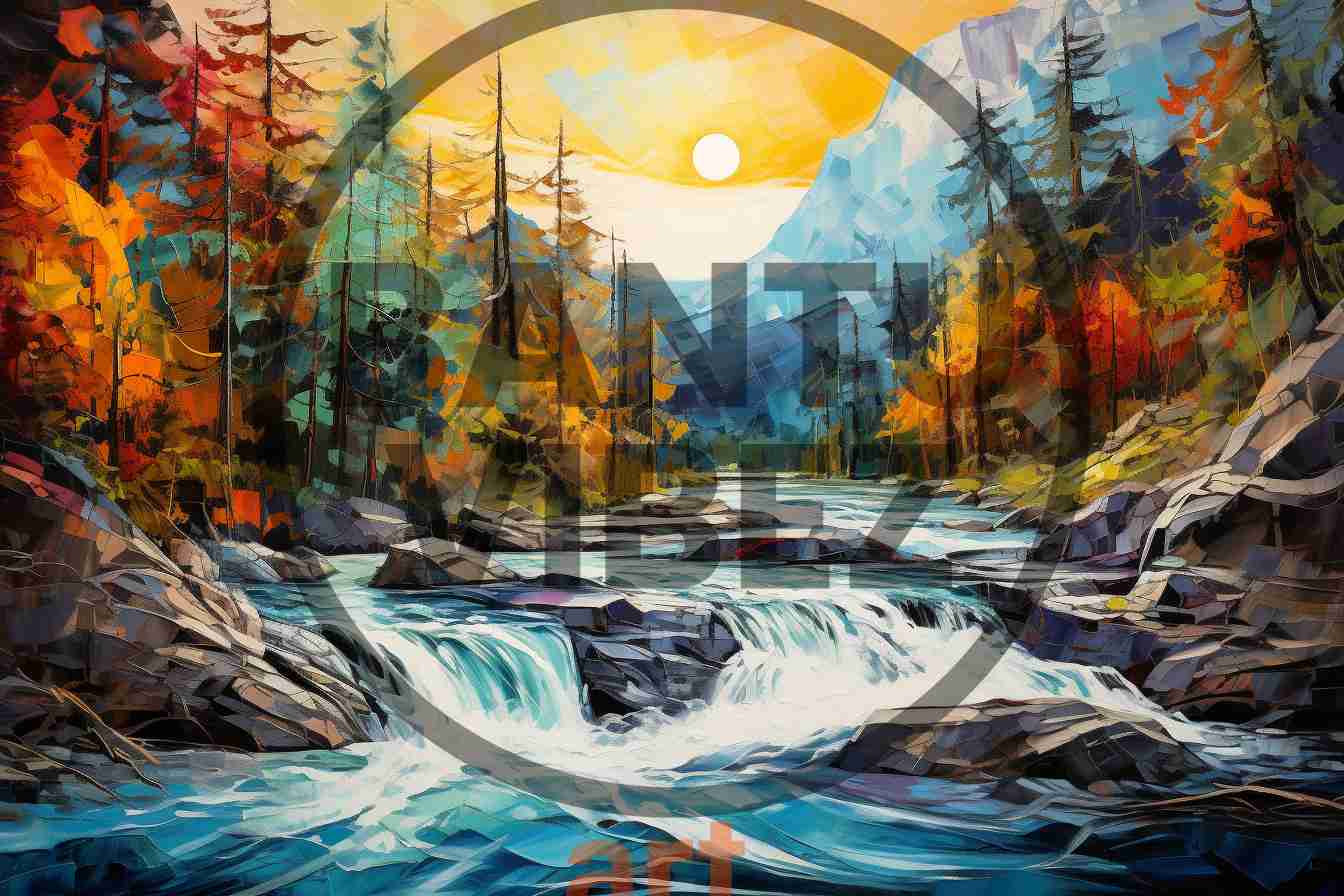 Beautiful Masterpiece A River And Mountains