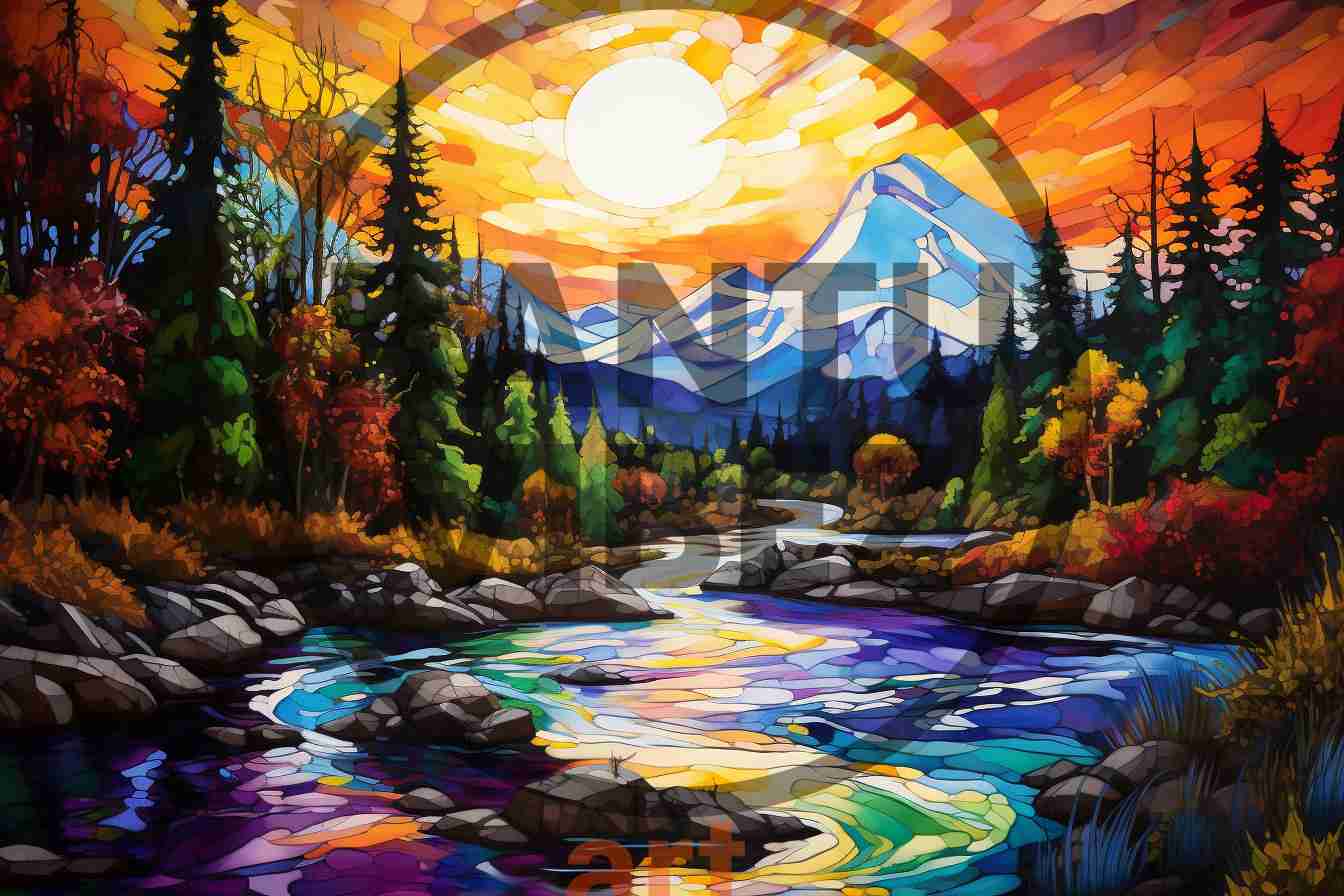 Colorful Abstract Expressionism Art Of Brush Stroke Painting