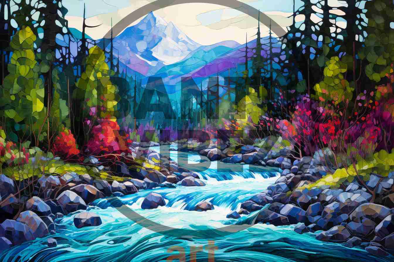 Landscape Masterpiece A River Mountains Arts