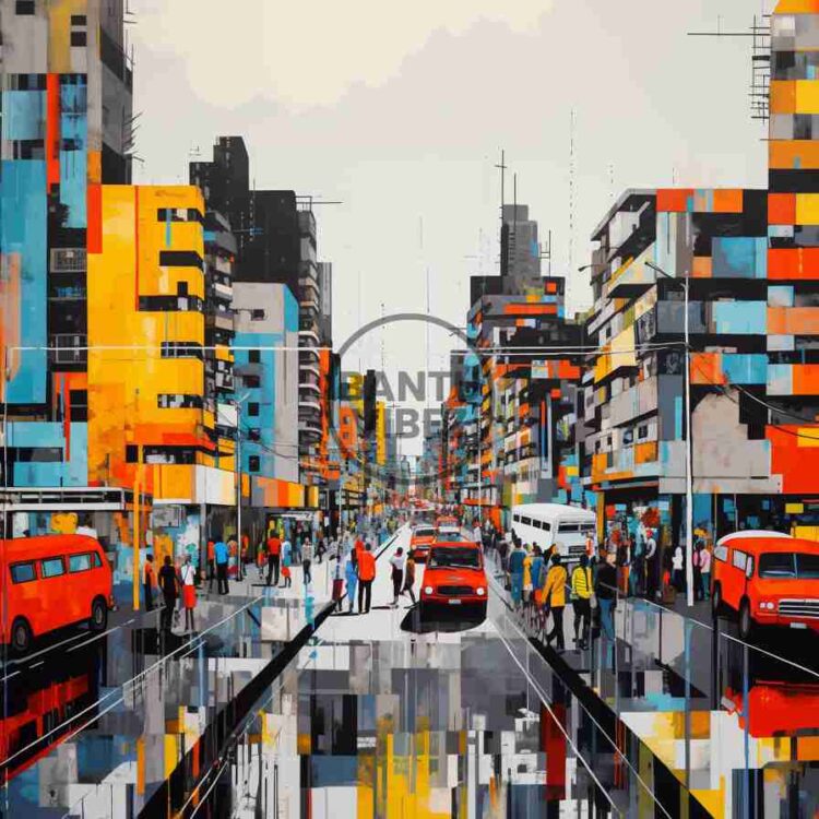 Modern Busy City Pop Art