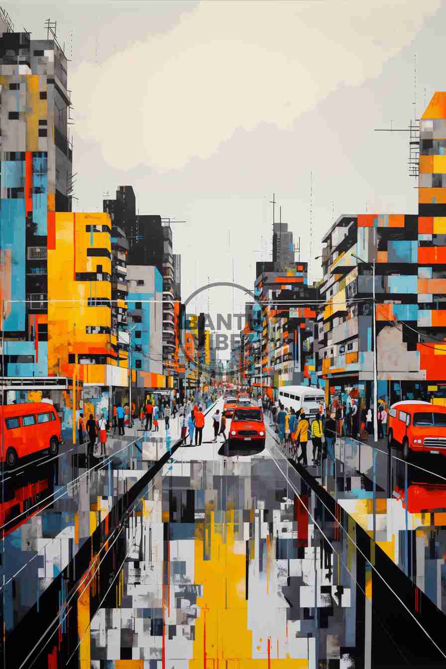 Modern Busy City Pop Art