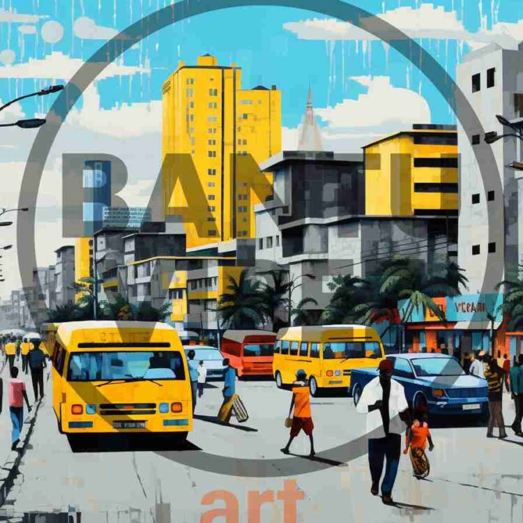 Modern Pop Art Digital Illustration of The City of Kinsha