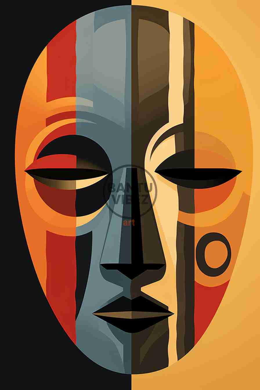Abstract Minimalist Mask Artwork