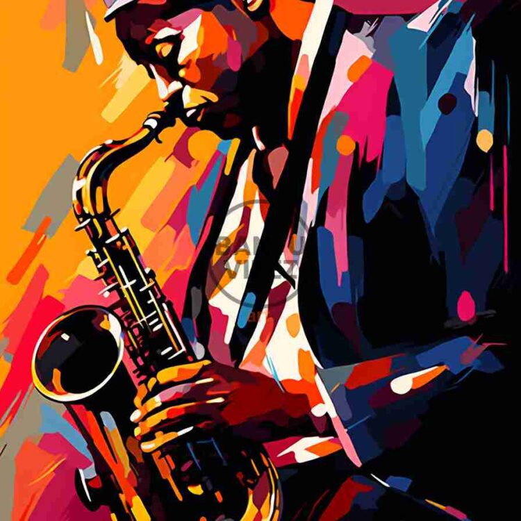 Abstract African Jazz Music Pop Art