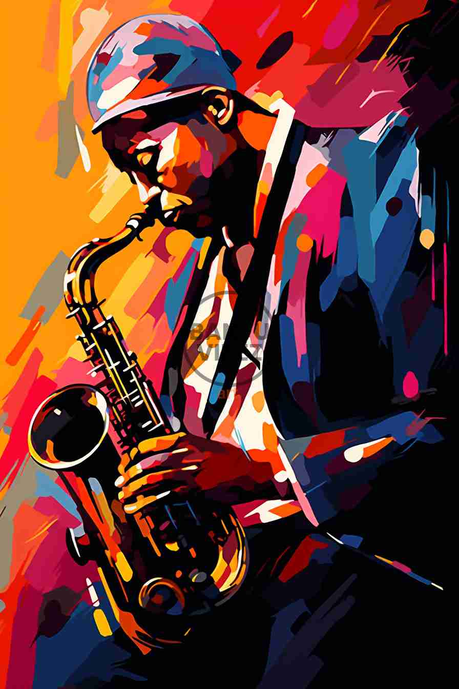 Abstract African Jazz Music Pop Art