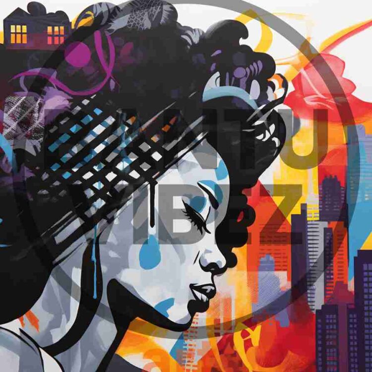 A Black And White Abstract Art Black Woman