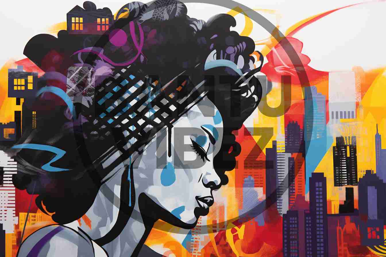 A Black And White Abstract Art Black Woman