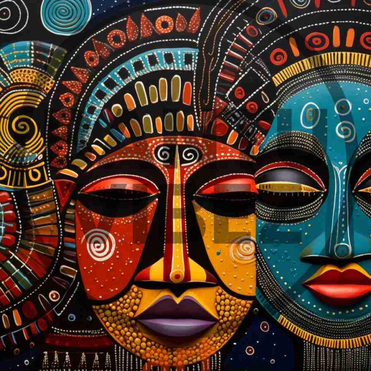 AFRICAN Face Masks Abstract Art Tribal Ethnic