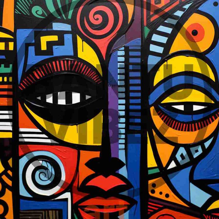 African Traditional Tribal Women Abstract Art