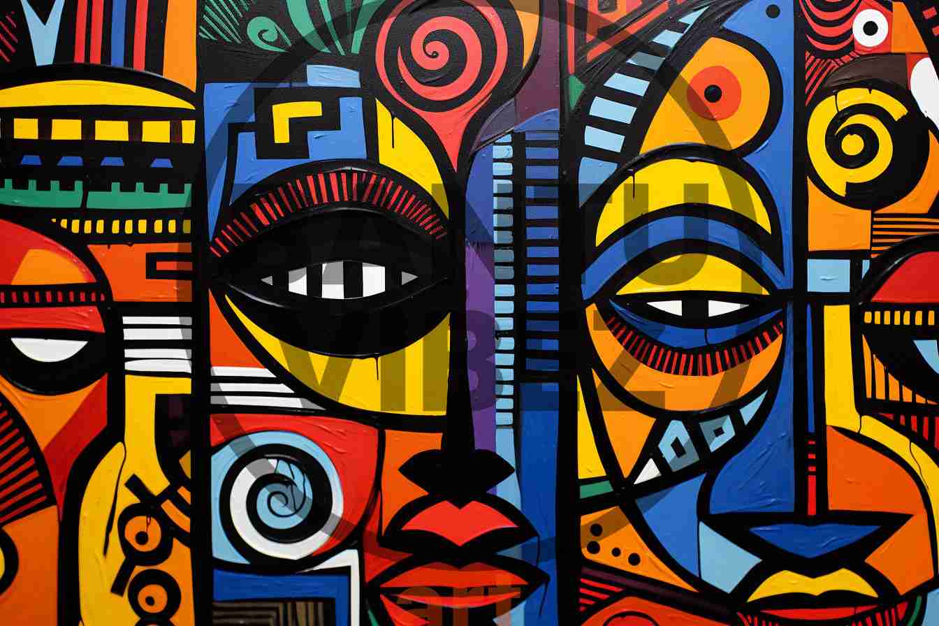 African Traditional Tribal Women Abstract Art