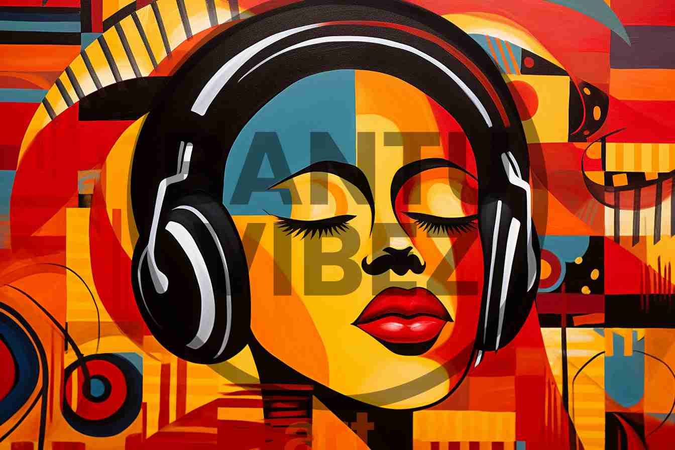 Abstract African Music Sound Wave Art Pop Art Fauvis