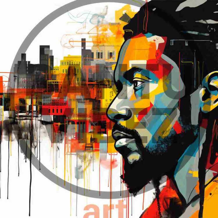 Abstract Artwork African Fuses Elements of Minimalist