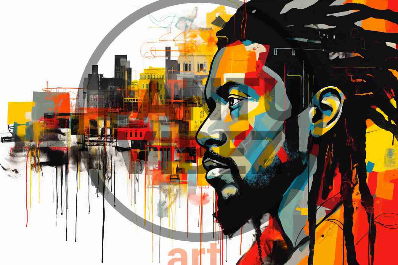Abstract Artwork African Fuses Elements of Minimalist