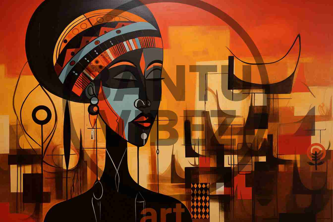 Abstract Artwork Harmoniously Blends African