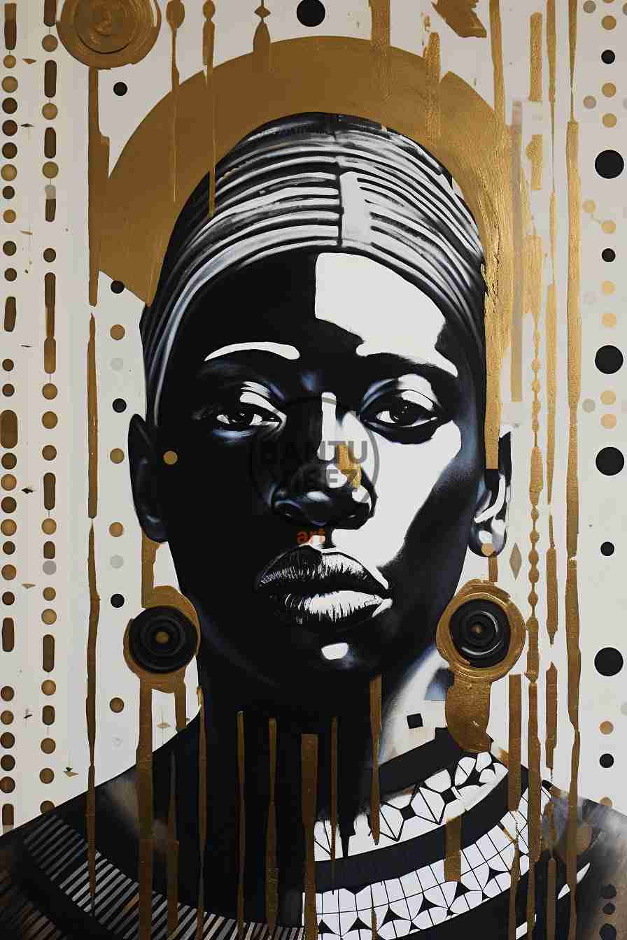 Abstract Black And White Art Of African Tribal