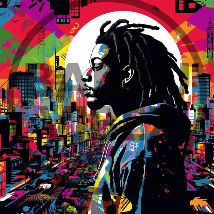 Big City Vibes Black Man Locs Rastafari Pop Art