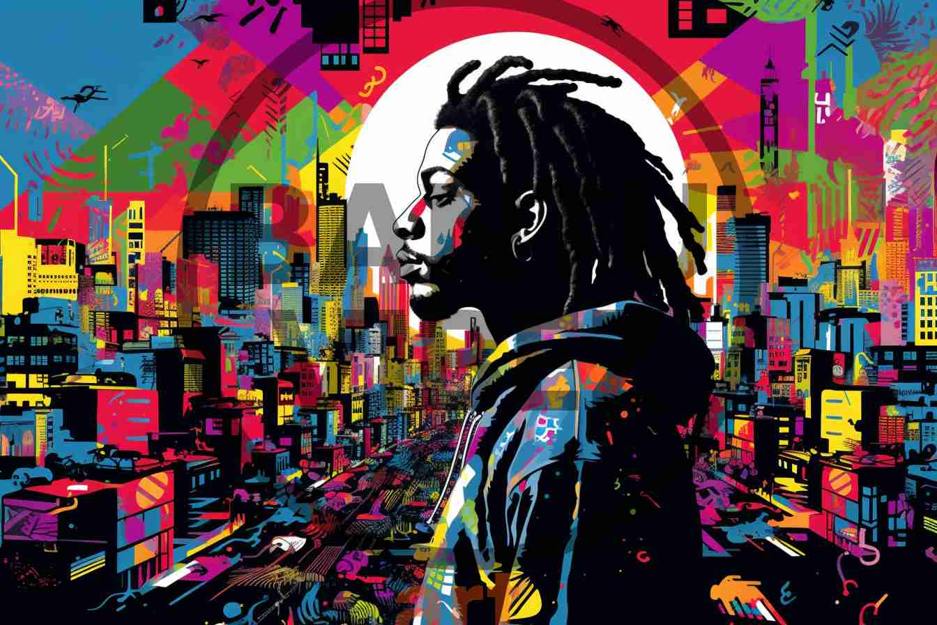 Big City Vibes Black Man Locs Rastafari Pop Art
