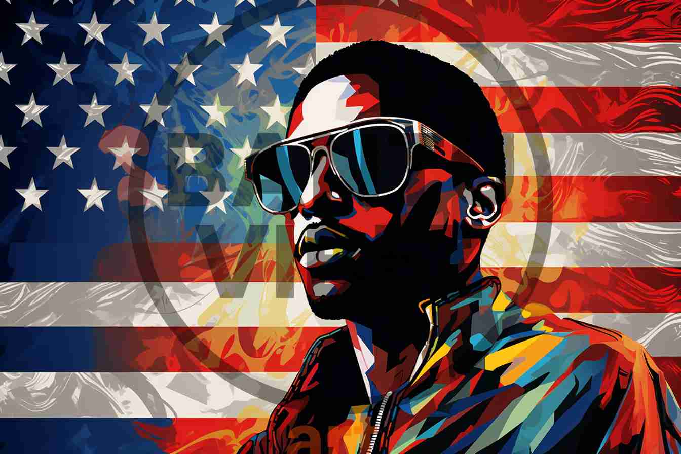 Black America Hip Hop Music Abstract Image