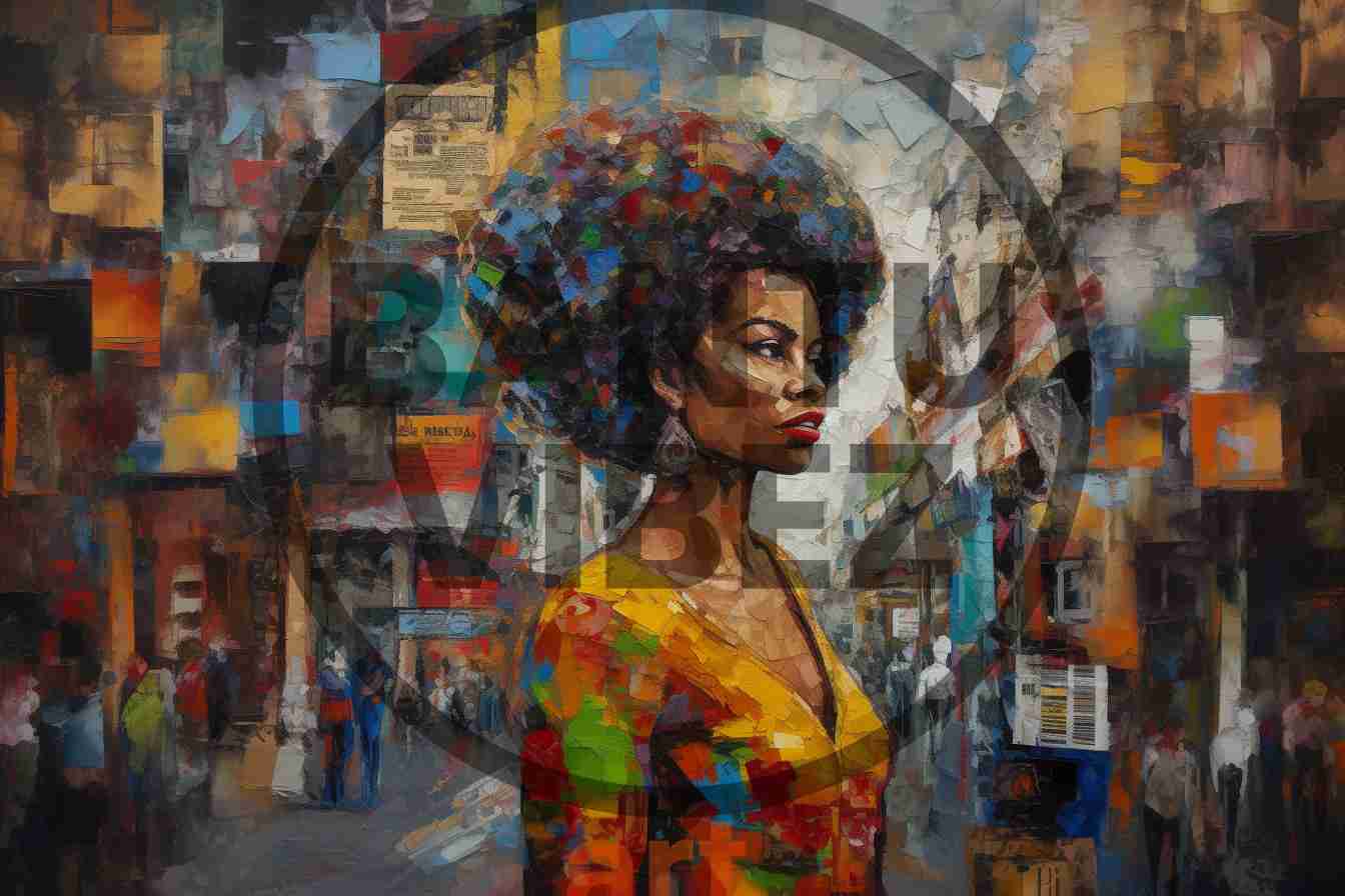 Impasto Oil Painting A African Woman