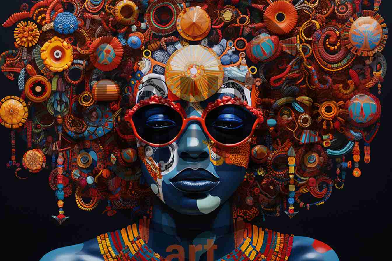 Pop Art Mixed Media Textile Congolese Surreal Arts
