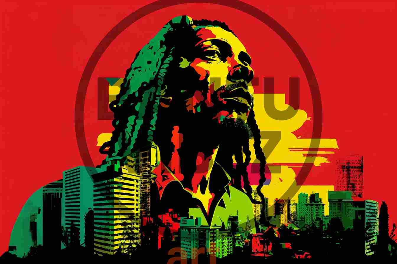 Red Black African Colors Dread-Hair Man Black King