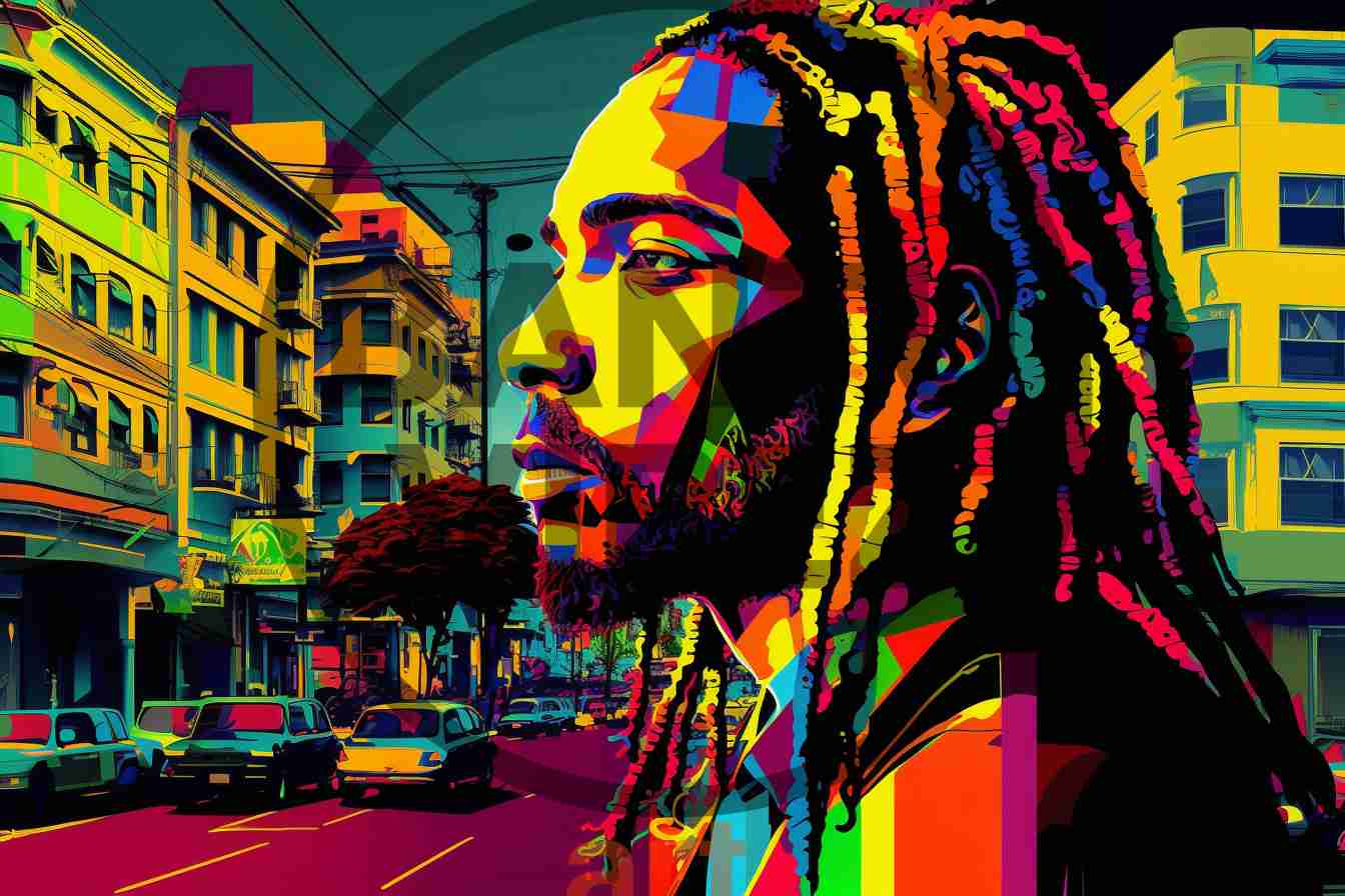 Black Green Yellow Africa Flag Colors Dread Hair Man Black