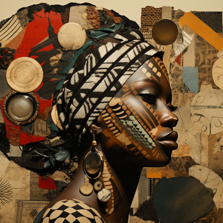 African Modern Art Collage Reinterprets