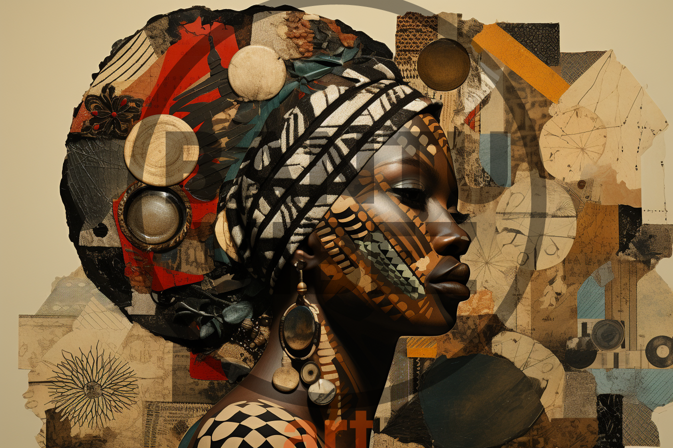 African Modern Art Collage Reinterprets